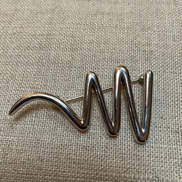 EMMA PAGE Lightning Brooch Rhodium - Picture 1 of 2